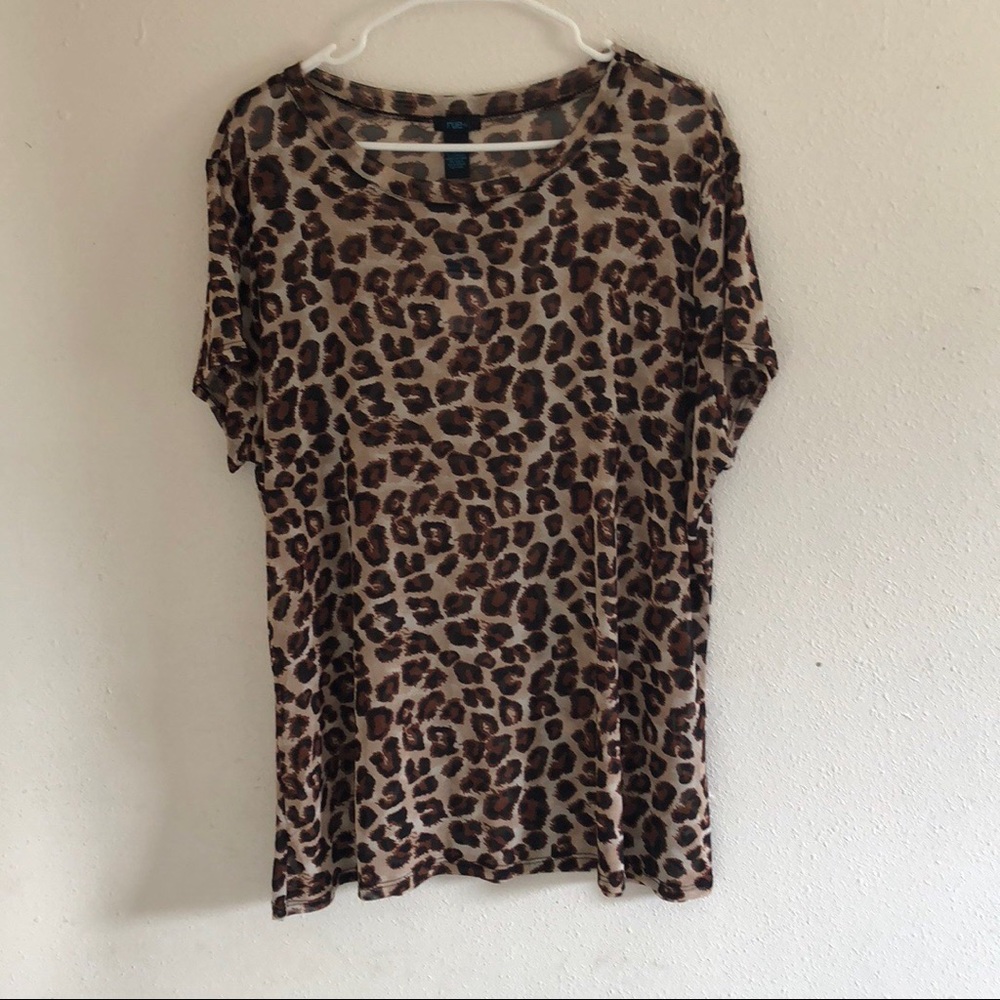 Semi sheer leopard print top